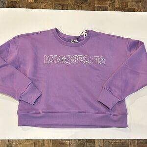 Love & Sports Purple Sweatshirt Size Medium NWT